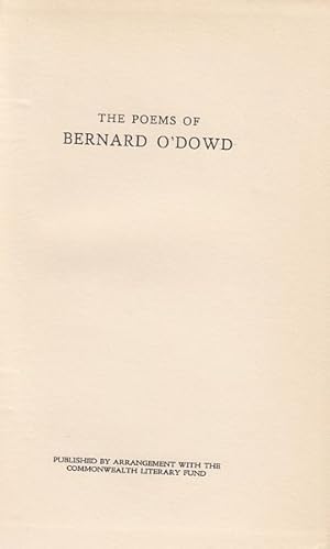 Seller image for The Poems Of Bernard O'Dowd. Collected Edition. With an Introduction by Walter Murdoch. for sale by Time Booksellers