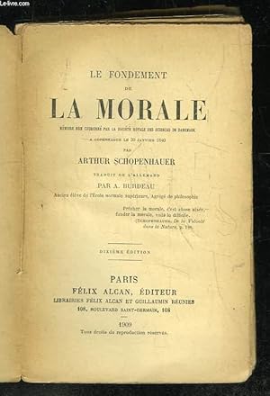 Image du vendeur pour LE FONDEMENT DE LA MORALE. mis en vente par Le-Livre