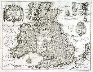 MAGNAE BRITANNIAE ET HIBERNIAE TABULAE. DIE BRITANNISCHEN INSULEN. Map of Great Britain and Irela...