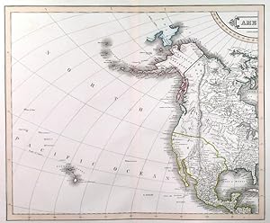 AMERICA. Large map of the American hemisphere, printed on 4double sheets, not joined.