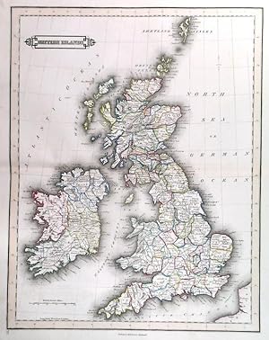 BRITISH ISLANDS. Map of the British Isles with Ireland.