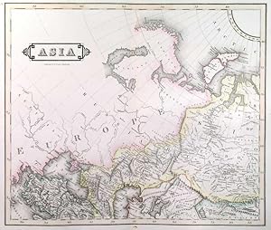 ASIA. Large map of Asia, reaching in the south to Malaysia and the Philippines. Printed on 4 ma...