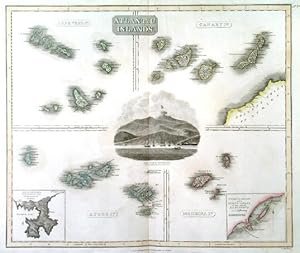 ATLANTIC ISLANDS. CAPE VERD / CANARY / AZORE / MADEIRA. Four maps on one sheet, in the ...