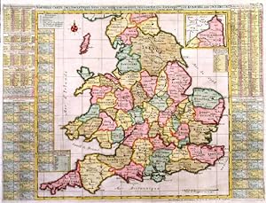 NOUVELLE CARTE DE LANGLETERRE.. Map of England and Wales with a small inset map of Northumberl...