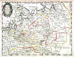 RUSSIE BLANCHE OU MOSCOVIE. Map of Russia in Europe.