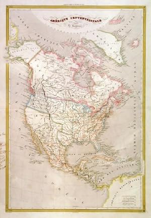 AMÉRIQUE SEPTENRIONALE. Map of North America, showing Texas as an independent Republic. Engrave...