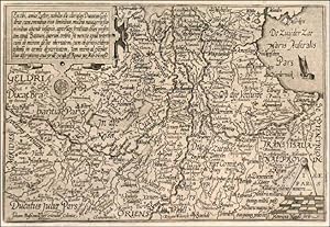 (GELDRIA). Map of Gelderland in eastern Holland between Kampen, Wesel, Roermond, Eindhoven and Ut...