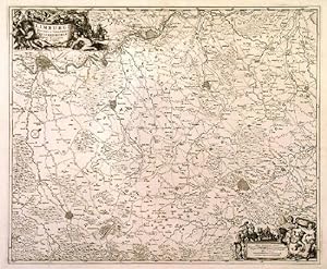 LIMBURGI DUCATUS ET COMITATUS VALCKENBURGI NOVA DESCRIPTIO. Detailed map of the close Belgian a...