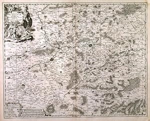 COMITATUS HANNONIAE TABULA.. Map of the area around the Belgian city of Mons in the southwest o...