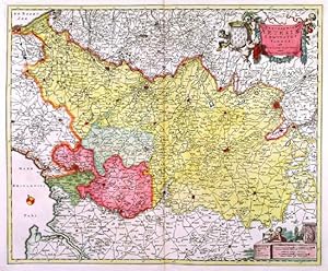 GEOGRAPHICA ARTESIAE COMITATUS TABULA. Map of part of the northeast region of Artois in France,...