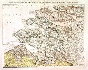  NEUE SPECIAL-CHARTE VON ZEELAND UND DER OST- UND WESTER-SCHELDE . Detailed map of Zeeland, the s...