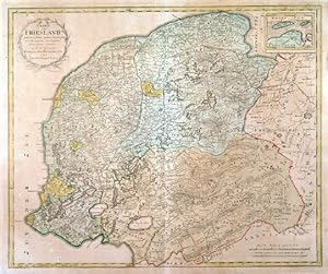 CHARTE VON FRIESLAND. Map of Friesland, Groningen and Drenthe, provinces in northern Holland. P...