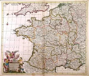 ACCURATISSIMA GALLIAE TABULA. Decorative map of France. Published in Amsterdam by