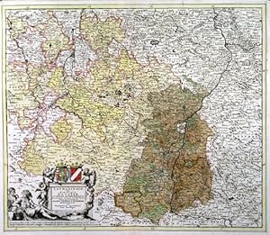 Image du vendeur pour LOTHARINGIAE ET UTRIUSQUE ALSATIAE IN DITIONES MINORES DIVISARUM. . Detailed map of the French region of Lorraine and Alsace, reaching from Strasbourg and the Black Forest to Metz. mis en vente par Garwood & Voigt