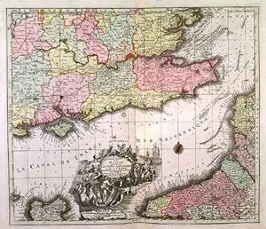 LA PLUS GRANDE PARTIE DE LA MANCHE.. Map of the eastern part of the English Channel from the Is...