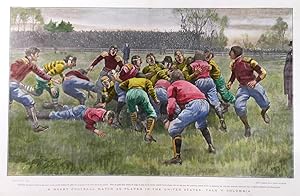 A RUGBY FOOTBALL MATCH AS PLAYED IN THE UNITED STATES: YALE V. COLUMBIA. Lively American Footba...