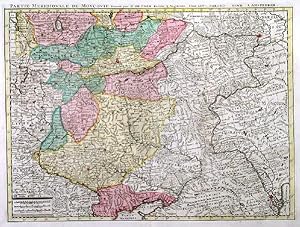 PARTIE MERIDIONALE DE MOSCOVIE. Map of southern Russia between Moscow and Black and Caspian Sea...