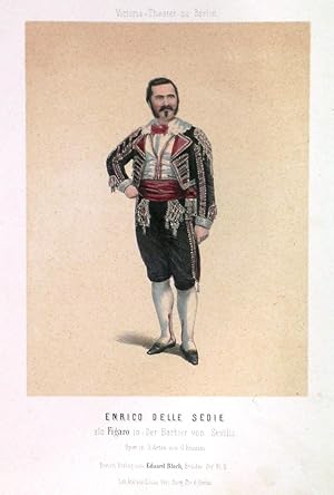 Bild des Verkufers fr 'ENRICO DELLE SEDIE' as FIGARO in Il barbiere di Siviglia. Opera in three acts from G. Rossini. zum Verkauf von Garwood & Voigt