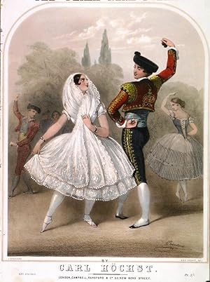 THE PEREA NENA POLKA by Carl Höchst. Music cover showing a ballet scene with dancers in Spanish...