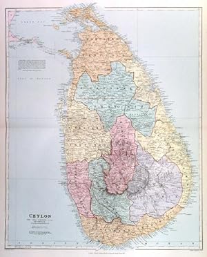 CEYLON. Large map of Ceylon.