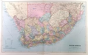 SOUTH AFRICA. Detailed map of southern Africa, showing Cape Colony, Orange River Free State, Tr...