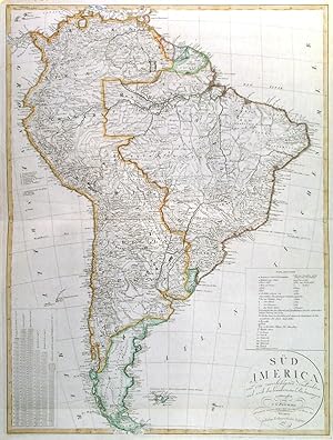 SÜD AMERICA.. Large map of the South American continent.