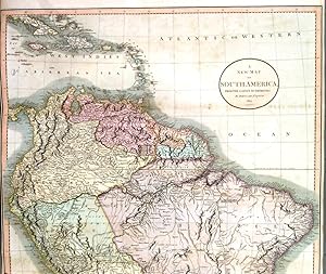 A NEW MAP OF SOUTH AMERICA.. Large map of South America, printed on two sheets and joined.