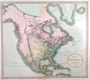 A NEW MAP OF NORTH AMERICA.. Map of North America, West Indies and Central America.