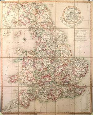 LAURIE AND WHITTLES NEW MAP OF ALL THE COACH ROADS, BOTH DIRECT AND CROSS, OF ENGLAND & WALES, ...