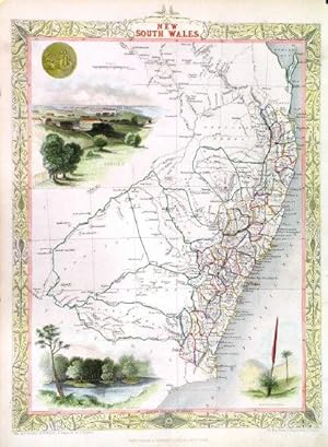 'NEW SOUTH WALES'. Map of New South Wales in Australia.