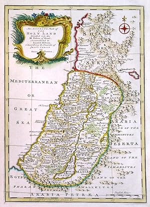 AN ACCURATE MAP OF THE HOLY LAND DIVIDED INTO THE XII TRIBES OF ISRAEL.. Map of Palestine with ...