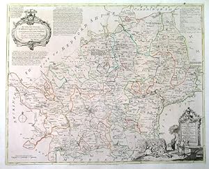 A NEW IMPROVED MAP OF HARTFORDSHIRE FROM THE BEST SURVEYS. . Large map of Hertfordshire with pict...