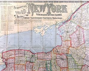 SCARBOROUGHS NEW RAIL-ROAD, POST OFFICE, TOWNSHIP, AND COUNTY MAP OF NEW YORK WITH DISTANCES BE...