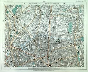 STANFORDS LIBRARY MAP OF LONDON AND ITS SUBURBS - ( Sheet 7). Clerkenwell, Islington, Canonbu...