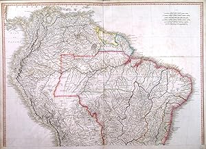 COLOMBIA PRIMA OR SOUTH AMERICA.. Large (wall) map of South America, printed on two double shee...