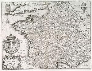 'GALLIA. LE ROYAUME DE FRANCE. FRANCKREYCH'. Map of France. Engraved by Merian and published by