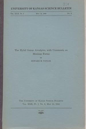 Immagine del venditore per The Hylid Genus Acrodytes, with Comments on Mexican Forms. venduto da Frank's Duplicate Books