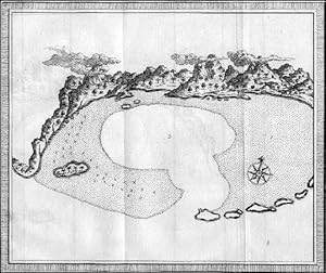 ILE MAURICE NOMMÉE DEPUIS ILE DE FRANCE. View of the bay and harbour and mountainous coastline ...