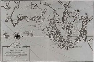 CARTE DE LISLE DE CHEU-CHAN OU ISLE DE CHUSAN.. Map of the coastal area east of Ningbo in the ...