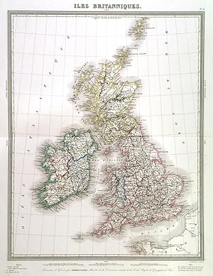 Bild des Verkufers fr ILES BRITANNIQUES . Map of the British Isles. zum Verkauf von Garwood & Voigt