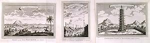 Seller image for VUE DE NANKING ,  TOUR DE PORCELAINE  and  VUE D UNE RUE DE NANKING . 3views of the Chinese town of Nanking on 3sheets. for sale by Garwood & Voigt