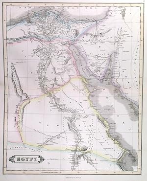 EGYPT. Detailed doublepage map of Lower, Central and Upper Egypt.