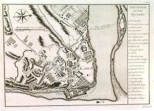 GRUNDRISS DER STADT QUEBEC. Plan of Quebec with table of explanations to the right side.