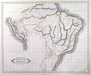 LOWER PERU. BRAZIL & PARAGUAY. Map of Brazil and Peru.