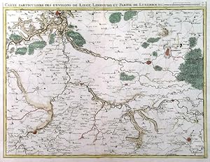 CARTE PARTICULIERE DES ENVIRONS DE LIEGE, LIMBOURG, ET PARTIE DE LUXEMBOURG. Detailed map of th...