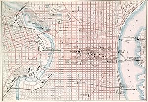PHILADELPHIA. Plan of the City, with a reference to hotels. Printed for the