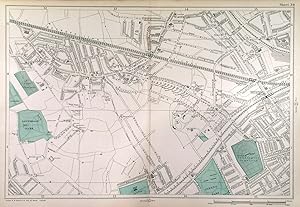 [WILLESDEN GREEN, EDGWARE ROAD, QUEENS PARK]. Detailed map from Bacons New Large-scale Atlas of...
