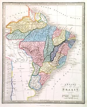 Bild des Verkufers fr EMPIRE OF BRAZIL . Map of Brazil. zum Verkauf von Garwood & Voigt