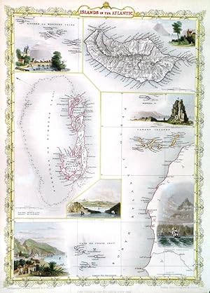 'ISLANDS IN THE ATLANTIC'. Maps of the Azores, Madeira, Cape Verde, Canary and Bermuda Islands on...