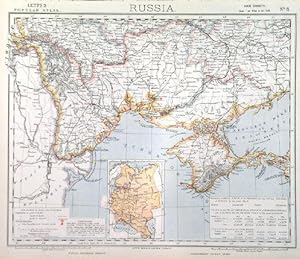 RUSSIA. Sheet No. 8 of Letts nine sheet map of Russia, showing the Crimea and Ukraine up to al...